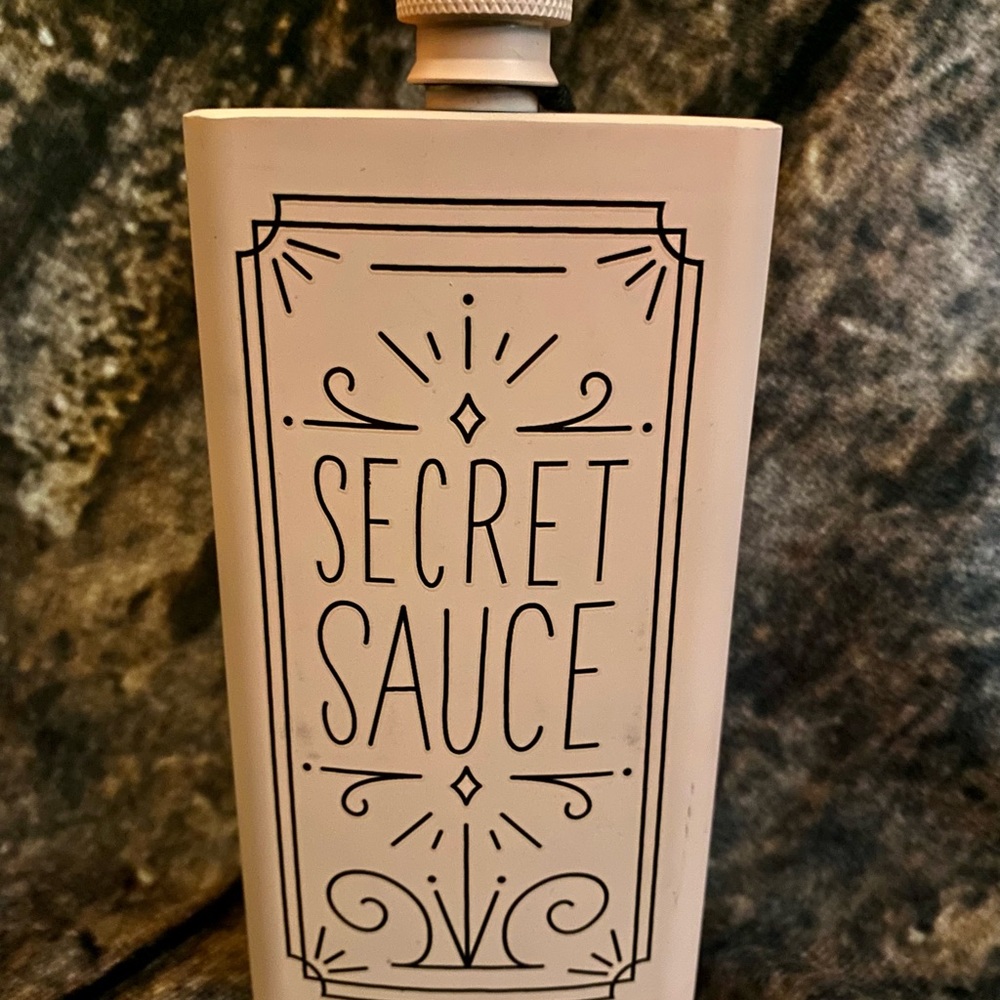 BOOZE CLUES “Secret Sauce” Pink 6 oz Flask by Easy Tiger